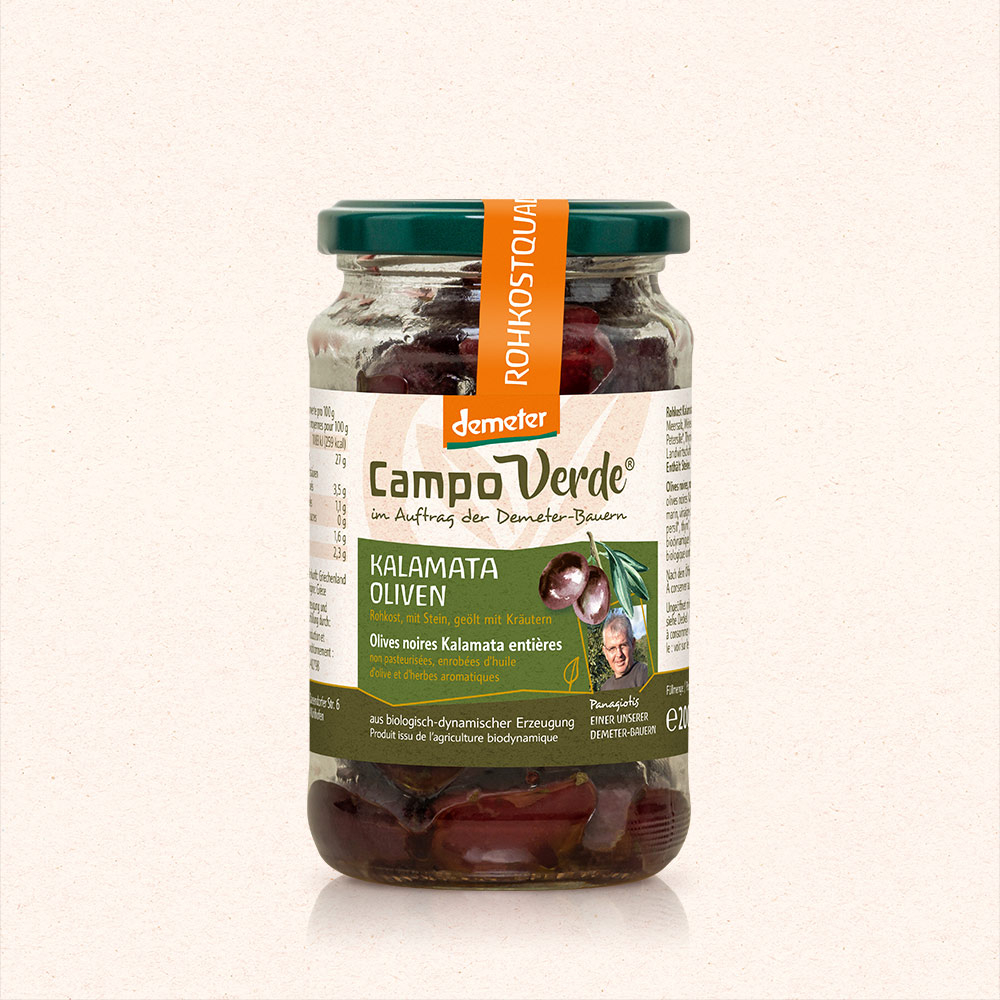 Rohkost Kalamata Oliven mit Stein, 200 g